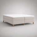 Čalouněná boxspring postel s polyesterovým potahem, krémová, 180 x 200 cm